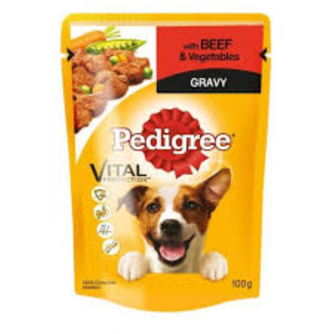 PEDIGREE POUCH BEEF & VEG IN GRAVY 100G